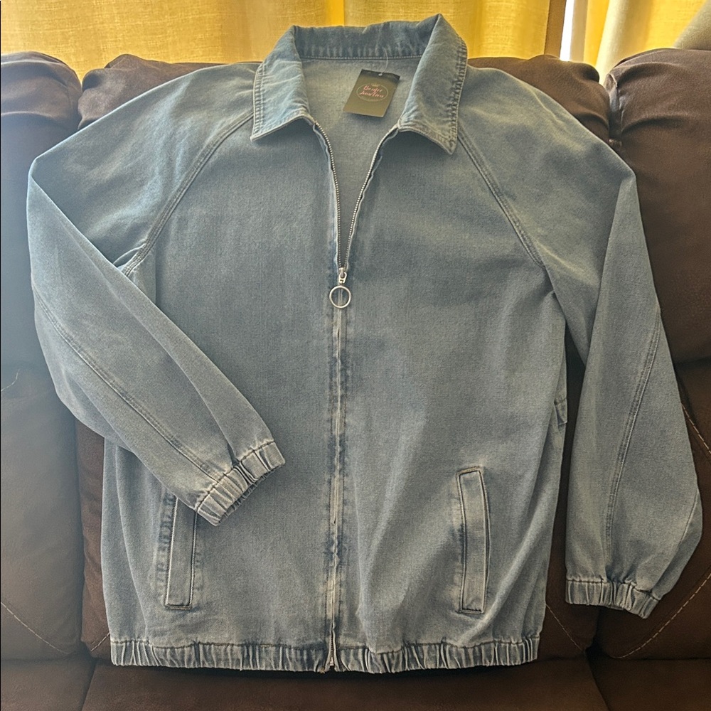 NWT Blue Denim Bomber Jacket